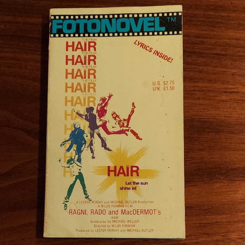Hair Fotonovel Paperback Michael Weller 1979 1st Printing Film Tie-In